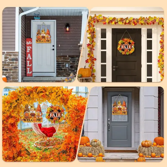 2 Pcs Fall Welcome Door Sign Fall (Pumpkin) {6}