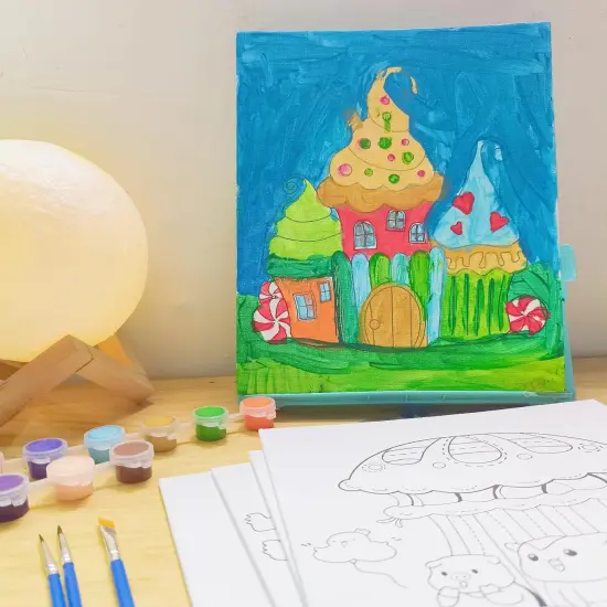 Kids Predrawn Canvas for Painting - 12Packs 8x10 Inch Painting Canvas Panels Acrylic Paint Board {5}