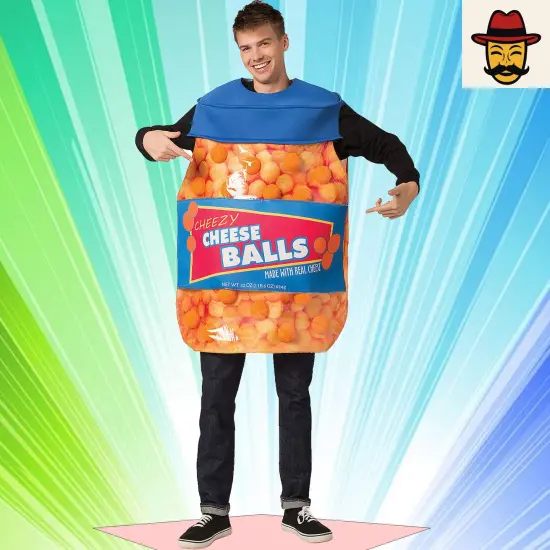 Funny Cheeseballs Adult Costume Snack Food Tunic for Halloween and Party Fun {3}