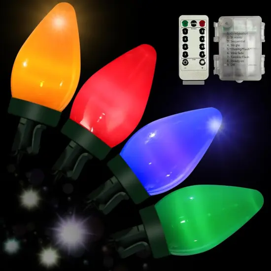 29.5 FT 60 LEDs C7 Battery Operated Strings Lights {1}