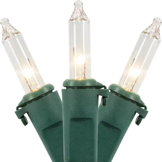 20-Count Clear Mini Christmas String Light Set - 4FT, Green Wire {1}