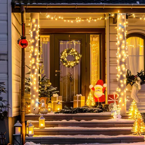 2 Pack 100 LED Warm White Christmas String Lights - 33FT & 8 Modes {2}