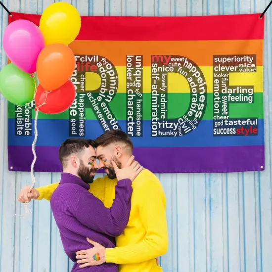 Pride Decorations Happy Pride Backdrop Gay Pride Banner LGBT Pride Day Pride Month Rainbow Decor Pride Decorations for Home {4}