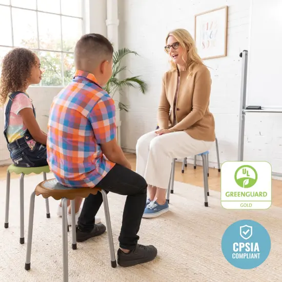 Daisy Stackable Stool Set, Flexible Seating, 8-Piece Earthtone {5}