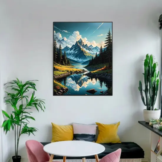 Paint By Numbers Kit For Adults, Mountain Paint By Number Kits For Beginner Landscape Acrylic On Canvas Mountains Diy Oil Painting Kit Adults' Paint-By-Number Kits For Gift Home Wall Decor 16x20 Inch {3}