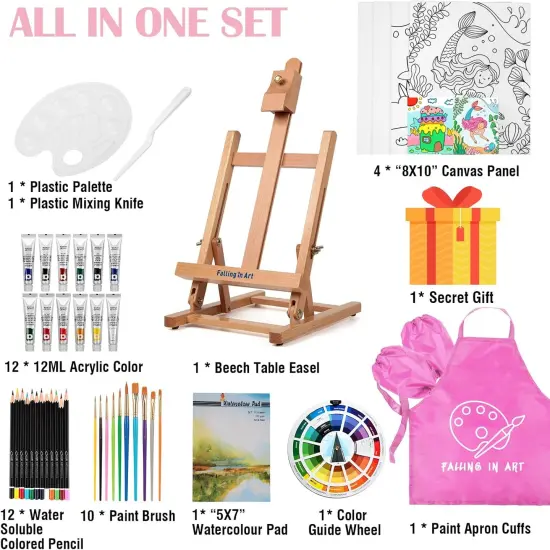 Portable Wooden Art Easel Painting Kits for Kids {2}