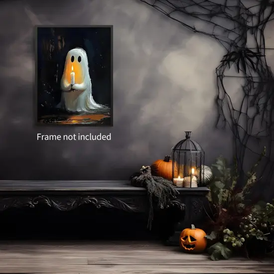 Spooky Oil Painting Ghost Wall Art {3}