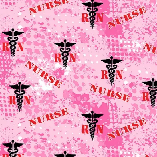 Sykel Nurse Abstract Geo Pink Cotton Fabric by the Yard {1}