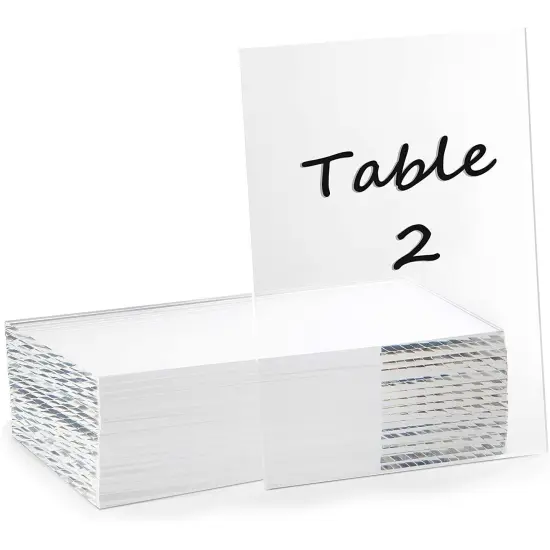 Clear Acrylic Place Cards for Weddings, Table Seating Card (5x7 In, 20 Pack) {1}