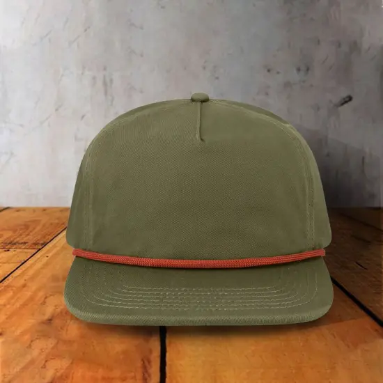 1 Count Unstructured Rope Cap Five Panel Low Profile with Recycled Flat Bill Lake Blue Corduroy {6}