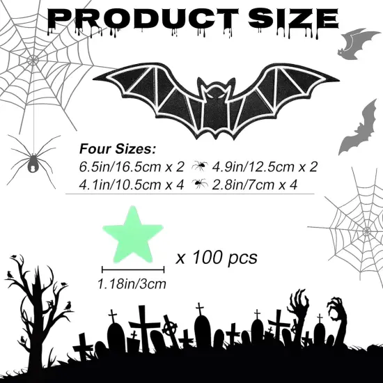 173 Pieces Halloween Glow in The Dark Decorations {3}