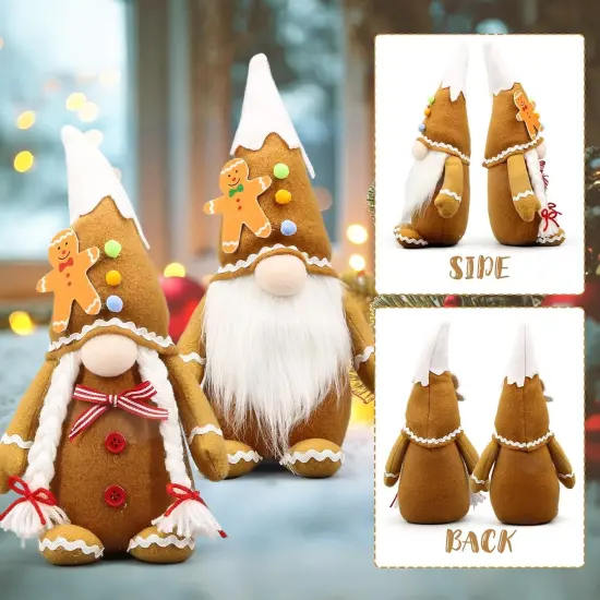 Christmas Gingerbread Man Gnomes Plush Couple {4}