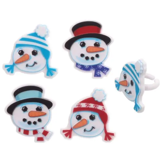 Snowman Friends Cupcake Rings 12ct {1}