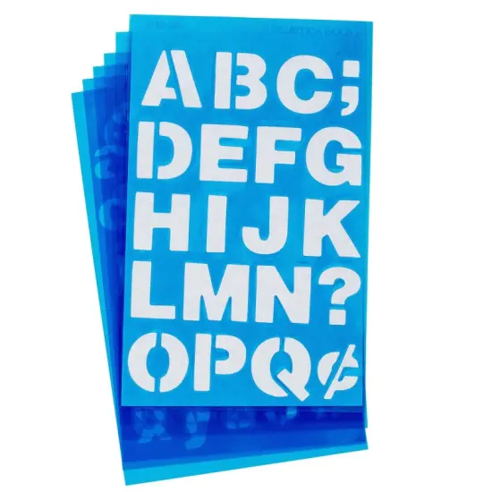 LetterCraft Reusable Plastic Stencils, Full Alphabet & Numbers, Helvetica Bold Font, 3/4-Inch {1}