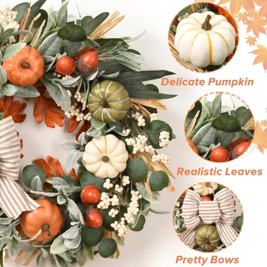 22 in Fall Wreaths for Front Door Outside {3}