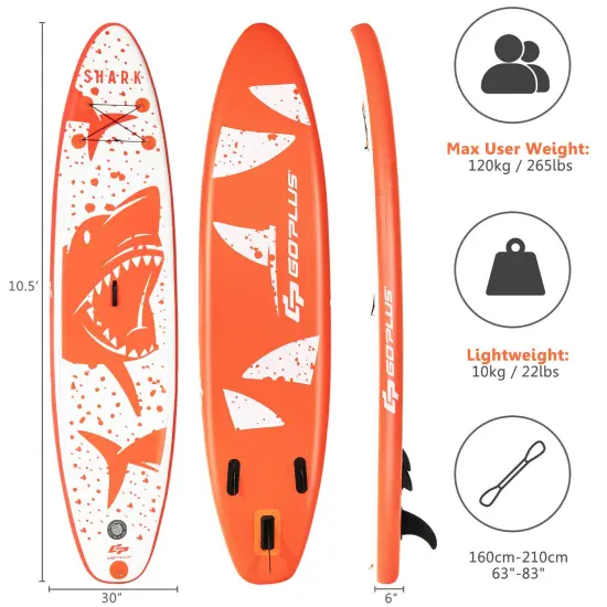 Goplus 10'5''/11' Inflatable Stand Up Paddle Board with Backpack Aluminum Paddle Pump {2}