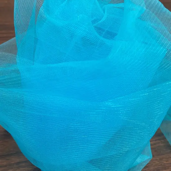1 Yard 2-Way Stretch Nylon Net Mesh Fabric, 60" Width Lightweight Sheer Mesh for Gowns, Dancewear & Costumes Aqua {1}