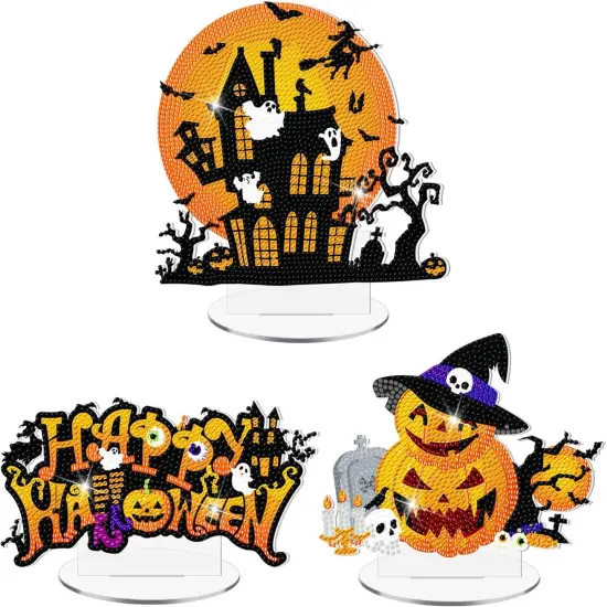 3 Pcs Halloween Diamond Art Tabletop Decorations {1}