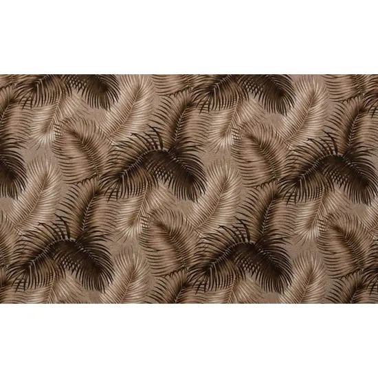 1 Yard Shades of Brown Palm Leaves Cotton Fabric for Upholstery 56-58 Inches Wide {2}