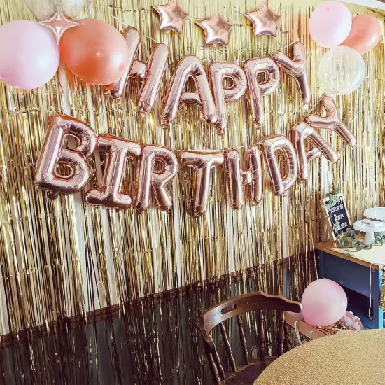 24pcs 3D Rose Gold Premium Mylar Foil Letter with 6pcs Star Balloons Kits for Kids Boys {3}