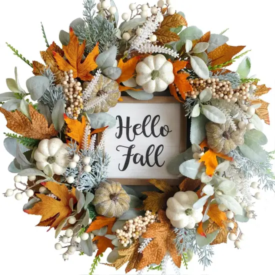 20 inch Thanksgiving Fall Wreath {1}