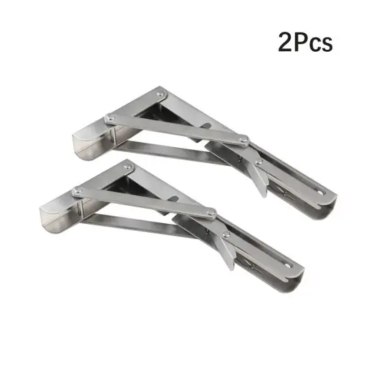 Kitcheniva 2 Pcs Heavy Duty Wall Mounted Folding Shelf Brackets 14 inch - silver {7}