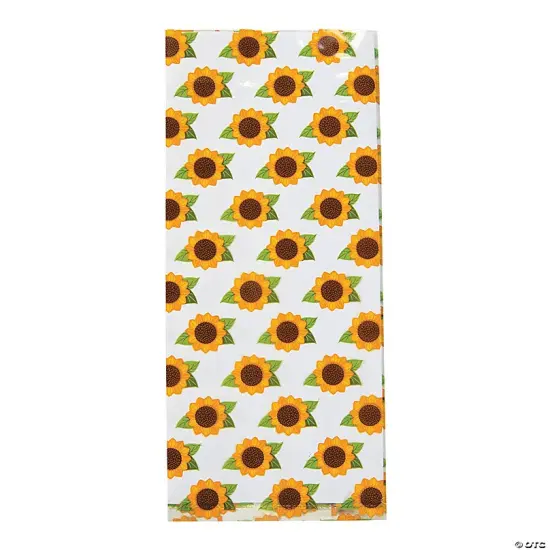 48 Pc. 5-1/2" x 11-1/2" Small Sunflower Cellophane Treat Bags with Ties for 24 Guests {3}