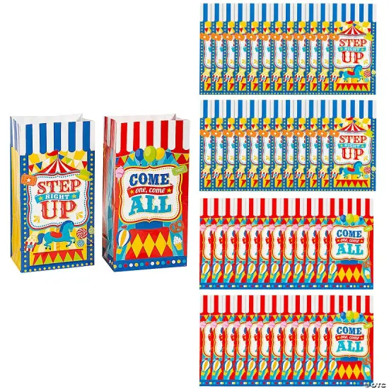 Carnival Treat Bags with Stickers Bulk 48 Pc {2}