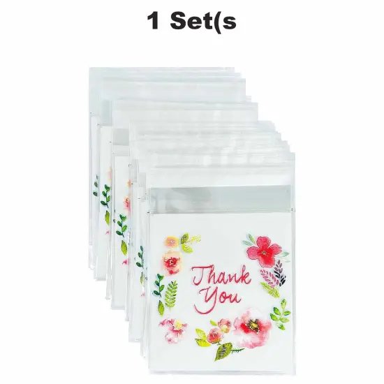 Wrapables Transparent Self-Adhesive 4" x 4" Candy and Cookie Bags 200pcs {1}