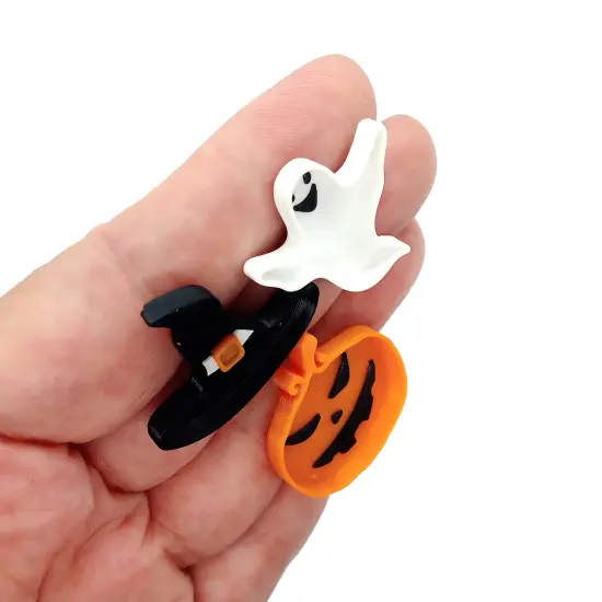 Tiny Halloween Plates for 1:12 Scale Dollhouse Decor, 3 pcs, Witch Hat Pumpkin & Ghost, Adorabilities {3}