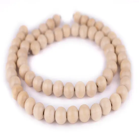 The Bead Chest Natural 14mm Wooden Beads in Cream for Jewelry Making &ndash; Round Loose Wood Spacer Beads I Approximately 30 Beads {3}
