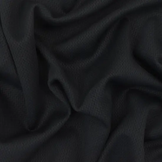 Cold Black Mini Wave Jacquard Stretch Double Knit Fabric By the Yard {2}
