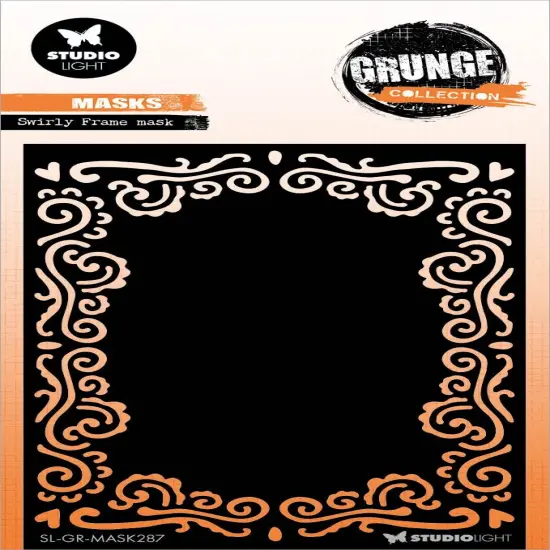 Studio Light Grunge 4.13"X5.83" Stencil-Nr. 287, Swirly Frame {1}