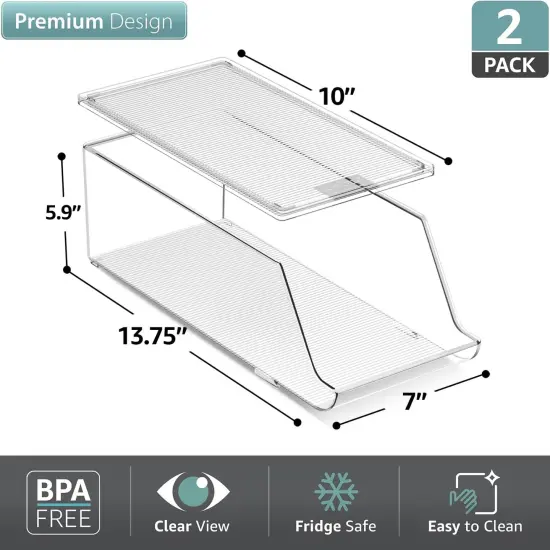 Sorbus Skinny Soda Can Organizer with Lids 2 Pack - Stackable Slim Can Holder Drink Dispenser {2}