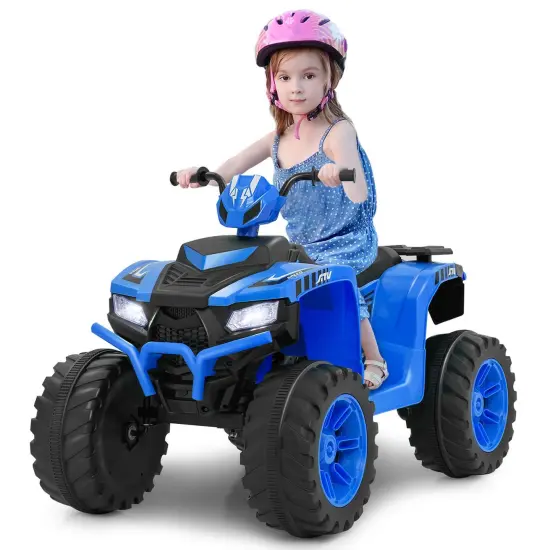 Honeyjoy 24V Kids Ride-On Electric ATV 4-Wheeler Quad Car with Wireless Connection Black/Blue/Pink/Red/Purple {8}