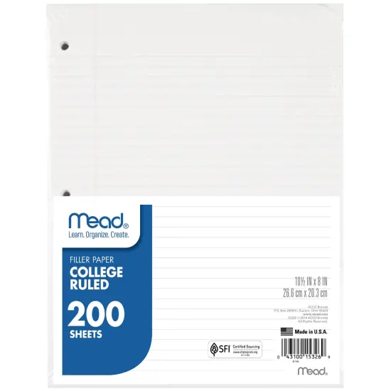 Notebook Filler Paper, College Ruled, 200 Sheets {1}