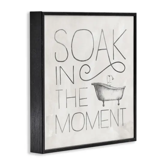 Stupell Industries Vintage Bathroom Soak Phrase Framed Giclee Art Black Frame {3}