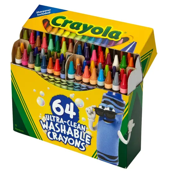 Ultra-Clean Washable Crayons, Regular Size, Pack of 64 {1}