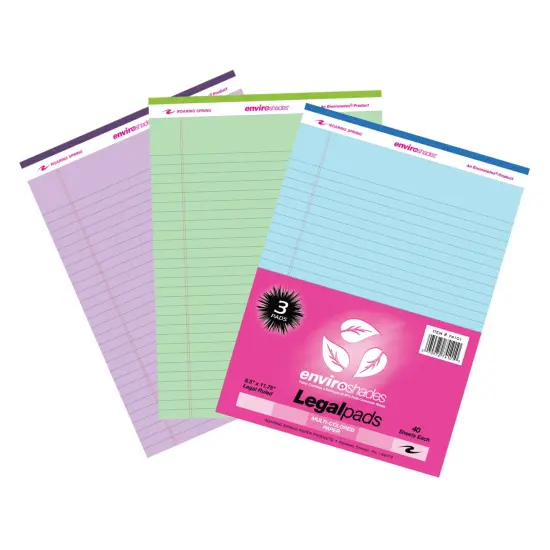 Enviroshades Legal Pad, Standard, Assorted 3-Pack (Orchid, Blue, and Green) {1}