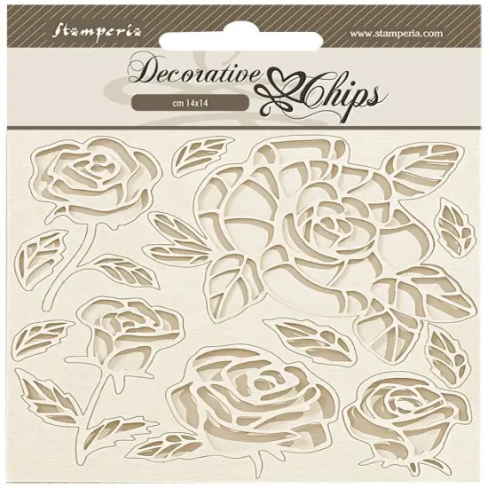 Stamperia Decorative Chips 5.5"X5.5"-Shabby Rose Roses {1}