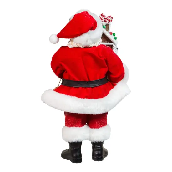 Kurt Adler 11-Inch Battery-Operated Santa with Light-Up Gingerbread House {2}