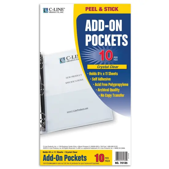 Add-On Filing Pocket, 8-3/4" x 5-1/8", Pack of 10 {1}