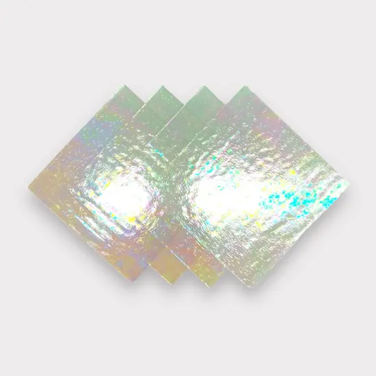 Crystal Clear Luminescent COE 96 Fusible Glass Sheets / Mosaic Squares - 4 Pack {2}