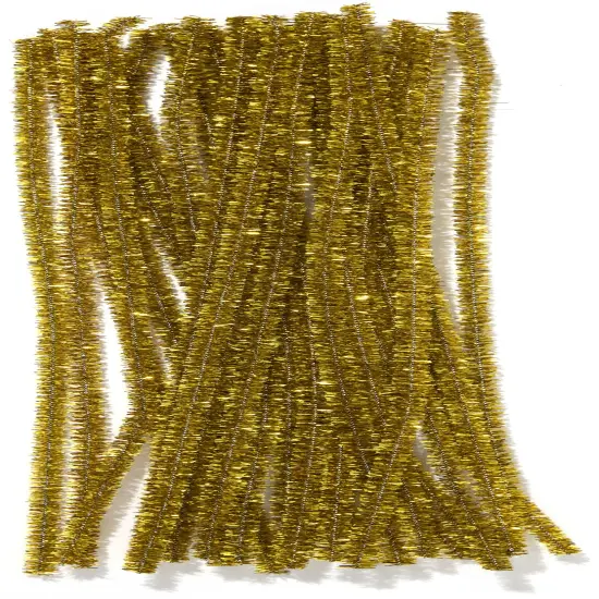 CousinDIY Tinsel Stems 6mmx12" 25/Pkg-Gold {3}