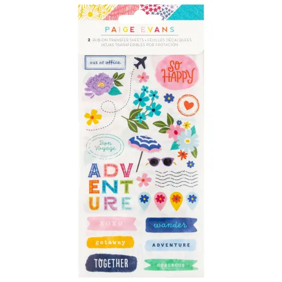 Paige Evans Adventurous Rub-On Sheets-2/Pkg {1}