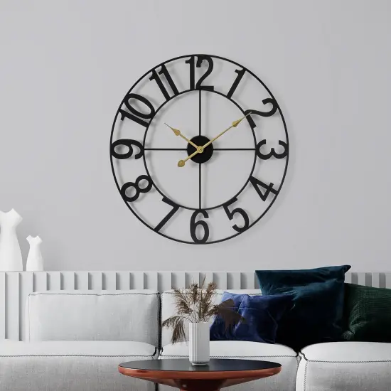 Sorbus Large Wall Clock - 24-inch Decorative Numeral Wall Clock - Battery Operated Analog - Living Room and Kitchen D&eacute;cor Silver {7}