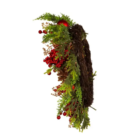 Kurt Adler 24-Inch Un-Lit Decorated Green Rattan Wreath {4}