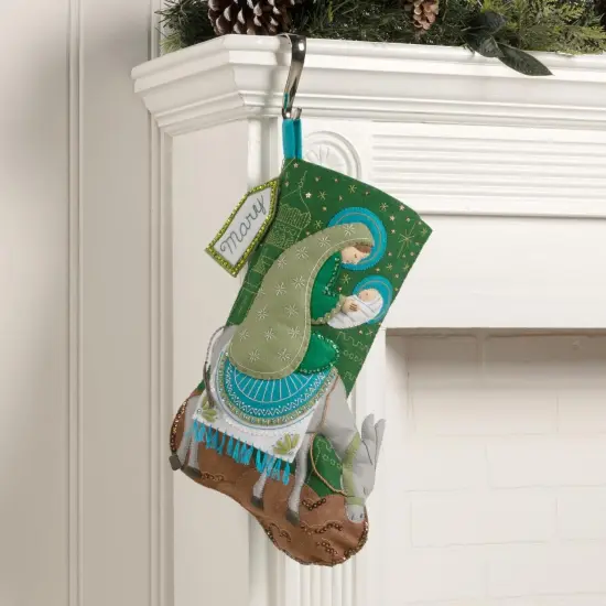 Bucilla Felt Stocking Applique Kit 18" Long-Holy Journey {3}
