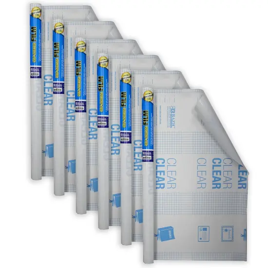 Clear Self Adhesive Book Cover, 17.5" x 60", Pack of 6 {1}