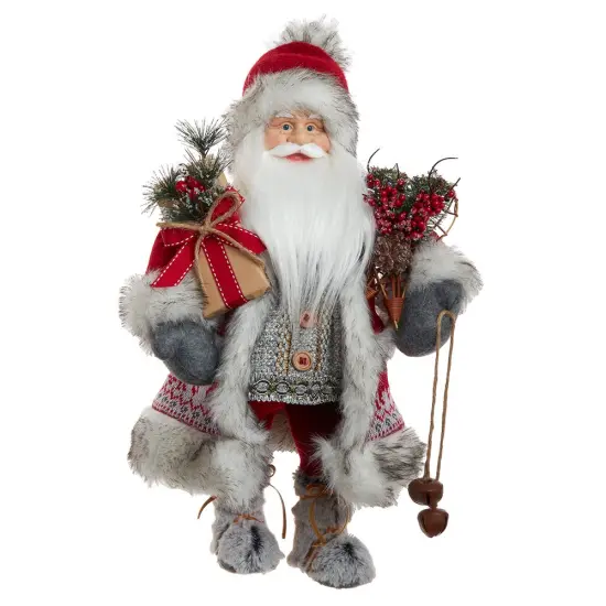 Kurt Adler 18-Inch Red and White Santa With Gift Box and Bells {1}